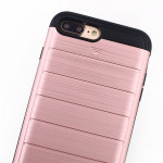 Wholesale iPhone 7 Plus Card Pocket Hybrid Case (RoseGold)